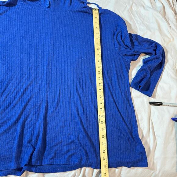 Lane Bryant Women's Plus Size 22/24 Cowl Neck Long Sleeve Royal Blue Sweater - Picture 9 of 10